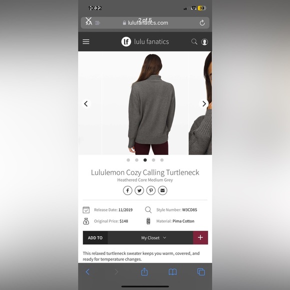 Knit lululemon sweater medium - Picture 2 of 5